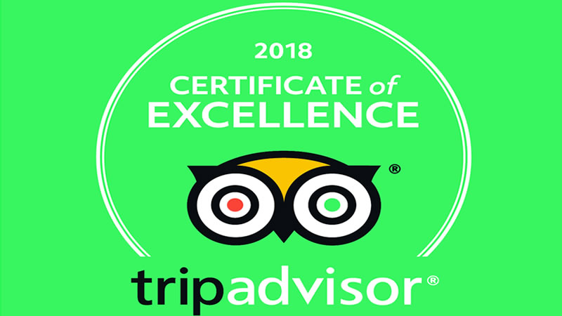 2018 TripAdvisor Certificate of Excellence