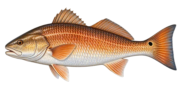 Illustration of a redfish (red drum)